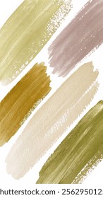 Abstract paint strokes, earthy color palette, artistic background, textured brush strokes, modern design, versatile use.