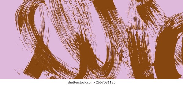 Abstract paint texture. Distressed brush stroke in grunge style. Hand-drawn shape, expressive dynamic pattern. Modern art background, banner with brushstroke, paintbrush. Flat vector illustration