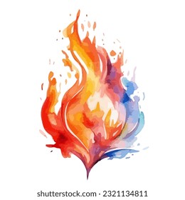 Abstract Paint Watercolor Fire Element 