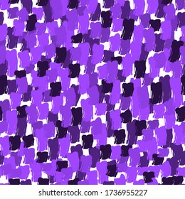Abstract Paintbrush Lines Vector Pattern.  Violet doodle seamless pattern. Bright texture for fabric, prints, cloth, postcards.