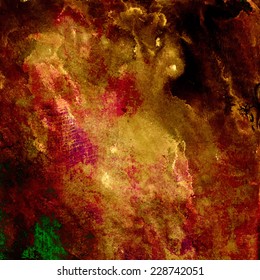 Abstract painted background with dark gold mixed texture and cloud contours.
