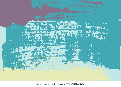  Fondo pintado abstracto. Arte gráfico de moda para afiches, portada, invitación, pancarta, folleto, volante. Ilustración vectorial con trazos de pintura y formas en colores retro pastel.