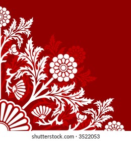 Abstract painted flowers with leaf vector illustration