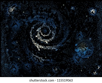 abstract painted galaxy