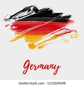 Abstract painted grunge flag of Germany Bundesflagge und Handelsflagge. Background concept for German national holidays. 