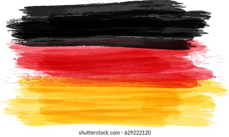 Abstract painted grunge flag of Germany Bundesflagge und Handelsflagge. Vector illustration.