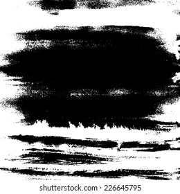 Abstract painted hand drawn grunge artistic texture in black and white.