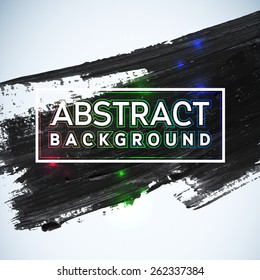 Abstract painted ink stroke background. Grunge watercolor black background. Retro abstract Hand drawn card. Paper texture 