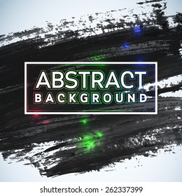Abstract painted ink stroke background. Grunge watercolor black background. Retro abstract Hand drawn card. Paper texture 