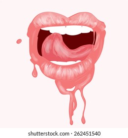 Abstract painted lips