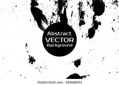 Abstract painted marble illustration. Watercolor spot background. Brush splash vector art. Vector with paper marbling textures. Black and white colors.