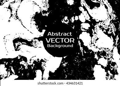 Abstract painted marble illustration. Watercolor spot background. Brush splash vector art. Vector with paper marbling textures. Black and white colors.