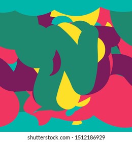 Abstract painted seamless pattern. Colorful shapes. Wrapping paper vector design