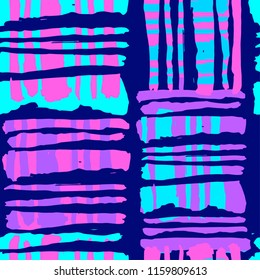Abstract painted seamless rough grunge pattern, modern design template. Hipster trendy painted style texture, poster with different doodle elements.Urban bright youth textiles sample