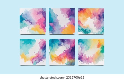 diseño abstracto de fondo de acuarela Set