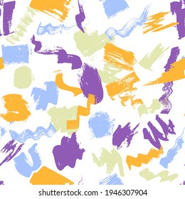 Abstract painted vector seamless pattern. Watercolor texture textile print. Digital trendy acrylic painting. Camouflage urban design. Distressed watercolor seamless pattern.