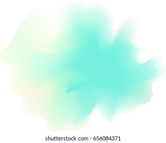 Abstract painted watercolor. Mint green and yellow sea foam painting backdrop. Vector