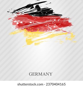 Abstract painted watercolor splashes flag of Germany Bundesflagge und Handelsflagge. Background concept for German national holidays. Template for horizontal banner.