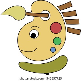 Abstract painter icon isolated on a white background.