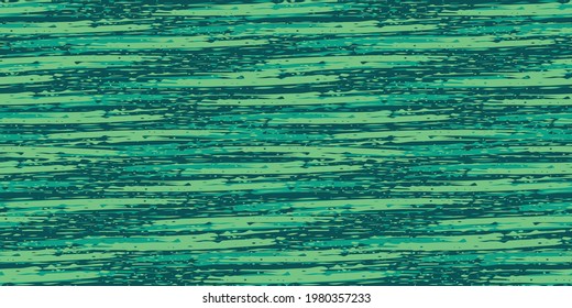 Abstract painterly flame stitch vector seamless border background. Banner with monochrome malachite green blended irregular chevrons. Layered ink paint effect. Texture weave for ribbon, edging, trim