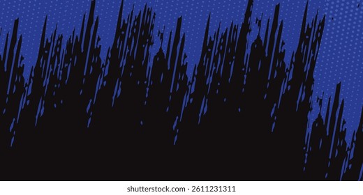 Abstract painting background with a grunge texture featuring blue and black