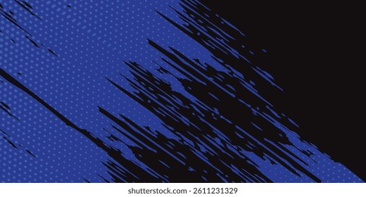 Abstract painting background with a grunge texture featuring blue and black