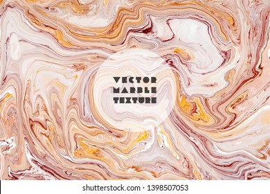Abstract painting background for wallpapers, posters, cards, invitations, websites. Modern artwork with swirls of marble. Fluid art. Mixed white, orange, yellow and brown paints.