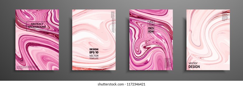 Abstract painting, can be used as a trendy background for wallpapers, posters, cards, invitations, websites. Modern artwork. Marble effect painting. Mixed pink, purple and white paints