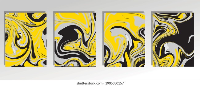 Abstract painting, can be used as a trendy background for wallpapers,  invitations, cards, posters, websites. Modern artwork. Tren color 2021. Mixed color Gold, yellow, grey and black.
