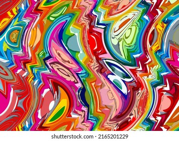 Abstract painting color texture. Modern futuristic pattern. Multicolor dynamic background. fractal art for creative graphic design