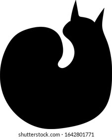 Abstract painting depicting black cats for interior decoration, wrapping style in vector.