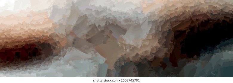 abstract painting earthy hues meet elegant simplicity of rich brown and white palette a stunning representation of movement and emotion	