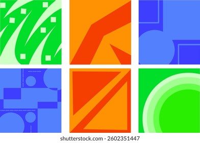 An abstract painting featuring bright colors and various shapes creating a dynamic visual impact, Display a variety of colorful shapes and patterns overlapping each other