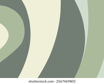 An abstract painting with flowing green and white shapes. vector illustration. 