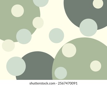 An abstract painting with flowing green and white shapes. vector illustration. 