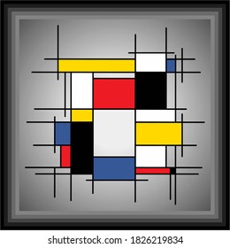 Abstract painting with geometric figures