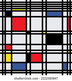 Abstract painting with geometric figures on a white background	