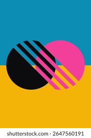 Abstract Painting with Geometric Shapes. Minimalistic Graphics. Vector EPS 10