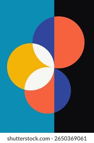 Pintura abstrata com formas geométricas. Gráficos minimalistas. Vetor EPS 10