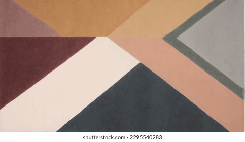 Abstract painting, geometric vector illustration, creative minimalism, hand drawn illustration, natural fine art wall art for home decor and print. Vector illustration.