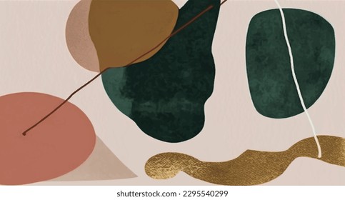 Abstract painting, geometric vector illustration, creative minimalism, hand drawn illustration, natural fine art wall art for home decor and print. Vector illustration.