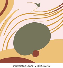an abstract painting of a green and red object