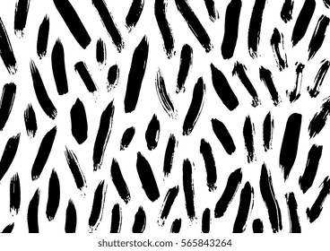 Abstract painting. Ink splatter texture. Vector hand drawn illustration, artwork. Black and white, monochrome. Banner, wallpaper, fabric print