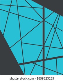 Abstract painting lines and triangles, light blue and anthracite. Vector design