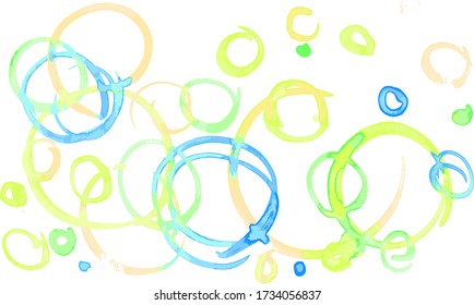 
Abstract painting with lots of circles in watercolor