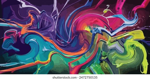 Abstract painting multi color vector for background design. Abstract pattern rainbow color.