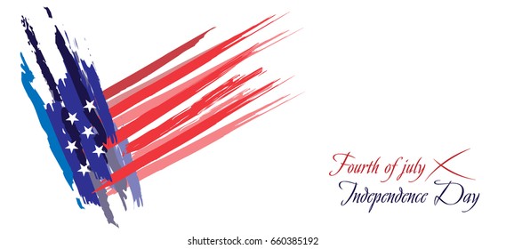 Abstract painting, postcard dedicated to the independence Day of USA