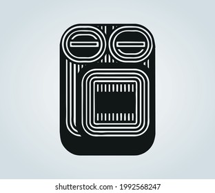 Abstract painting of pre-Columbian and tribal characters
