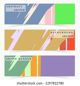 Abstract painting, strokes and doodles banner set. Website header with place for your text, social media advertisement. Hand drawn texture creative abstract design, sale brochure templates. Modern art