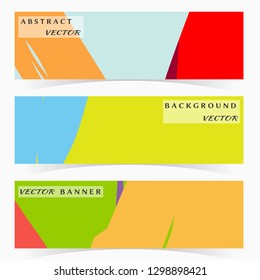 Abstract painting, strokes and doodles banner set. Website header with place for your text, social media advertisement. Hand drawn texture creative abstract design, sale brochure templates. Modern art